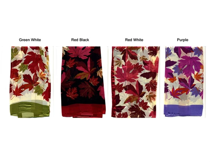 Hand Screen Printed Custom Design Oblong Silk Scarf