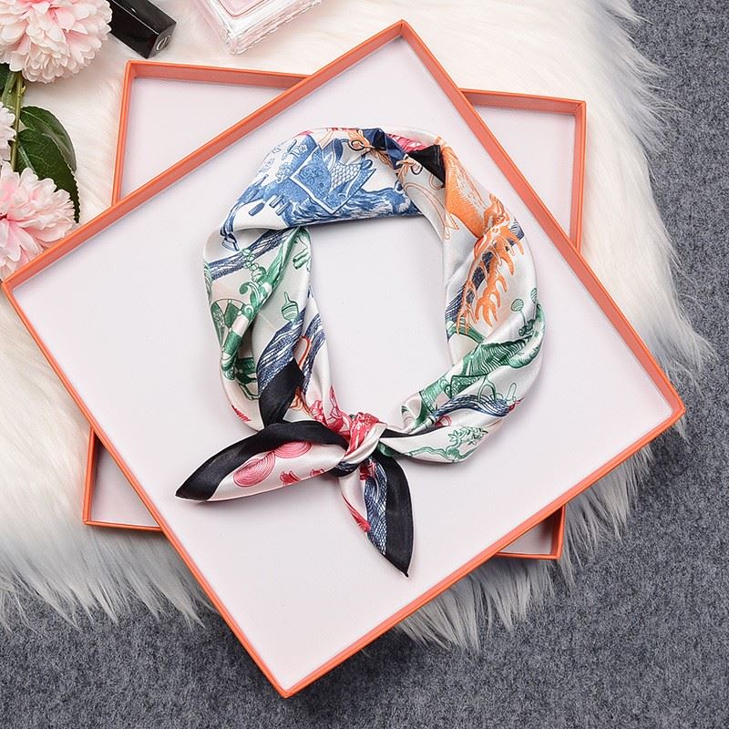 Printed Floral Silk Scarf Printed Floral Silk Scarf